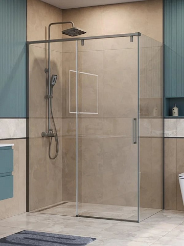 Душевой уголок BelBagno Soft Close-1 AH-1-140/100-C-GM профиль оружейная сталь