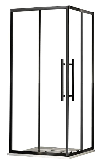 Душевой уголок Esbano Flex ESF-80D1+110D2-B 110х80 см, профиль черный, стекло прозрачное