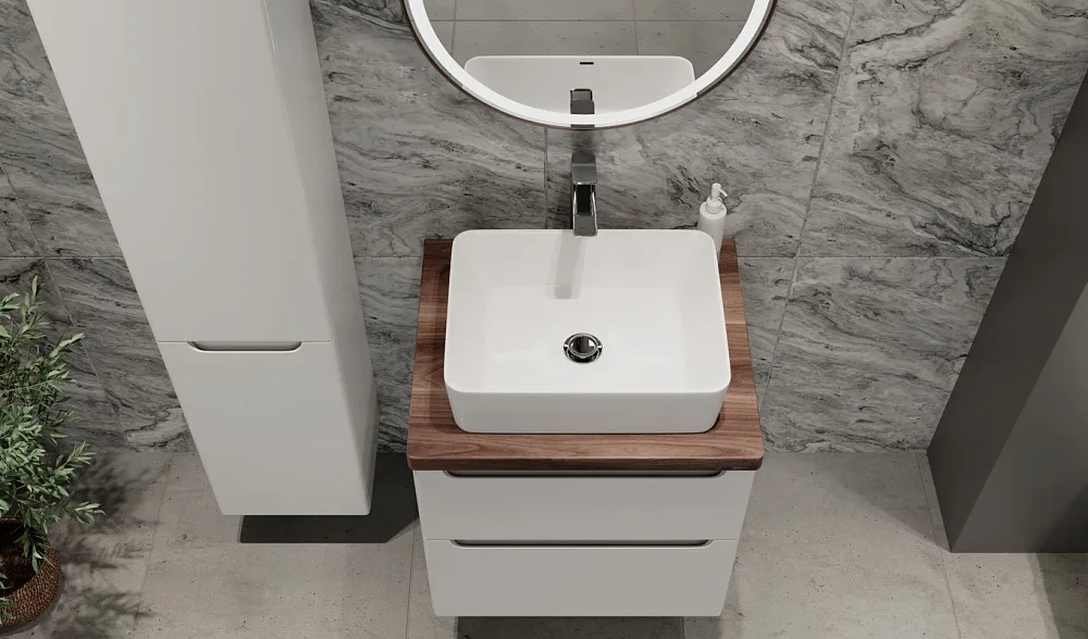 Тумба под раковину без столешницы Jorno Wood 60, белая Sancos — официальный сайт