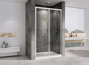 Душевая дверь в нишу Abber Sonnenstrand AG07090 90 см, профиль хром, стекло прозрачное