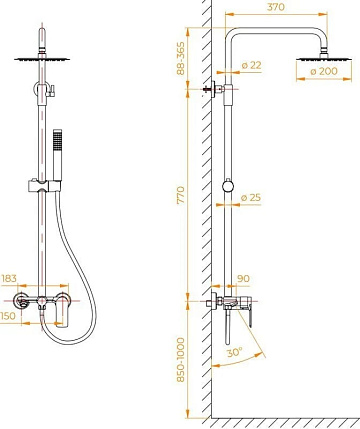 Душевая стойка RGW Shower Panels SP-27Gr, серая