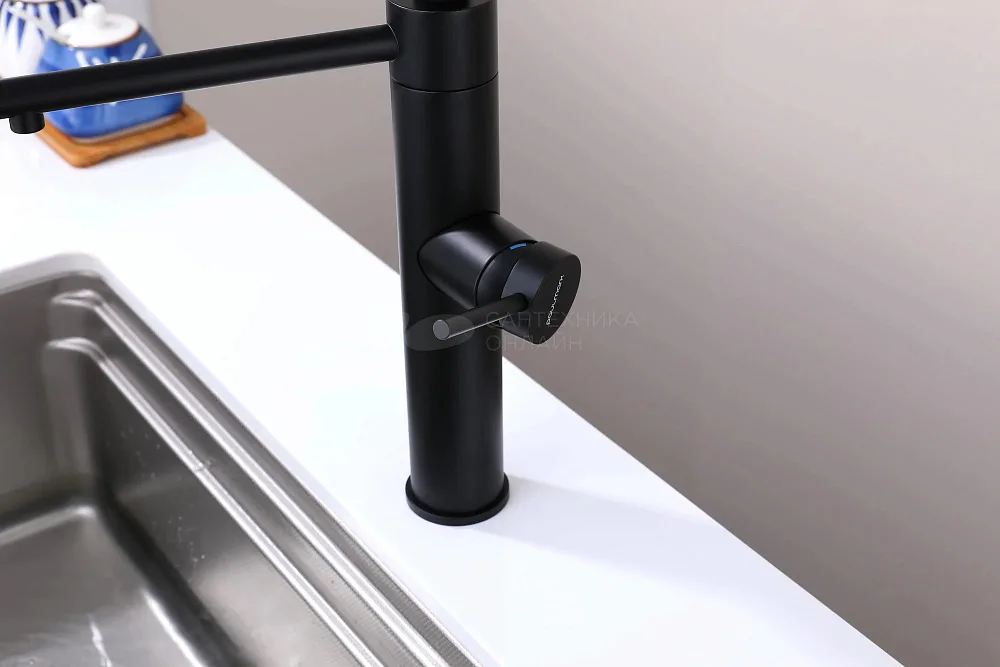 Смеситель для кухни Paulmark Ganymede Ga213199-AN с гибким изливом, антрацит Sancos — официальный сайт