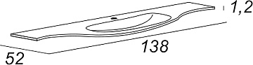 Мебельная раковина Cezares 50155 Bianco138 см
