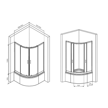 Душевой уголок AM.PM Gem Deep W90G-401A090BT 90x90