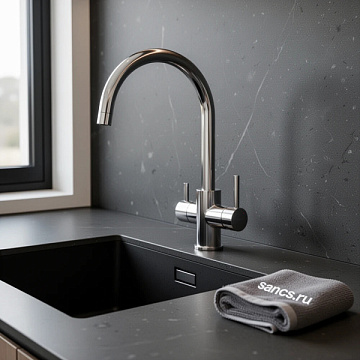 Смеситель для кухни Sancos Taper, с краном под фильтр для питьевой воды, хром, SC4012CH