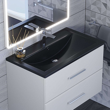 Мебельная раковина Uperwood Foster Quartz 291030038 80 см, матовая черная, уголь