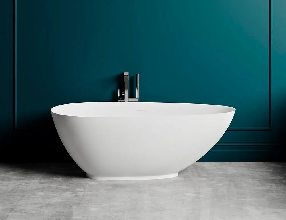Ванна из искусственного камня Salini Paola S-Sense 160x75 см, отдельностоящая, белая, овальная, со с Sancos — официальный сайт