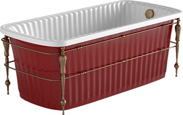 Ванна из искусственного камня Migliore Olivia 24267 175x80 см, отдельностоящая, глянцевая красная, н