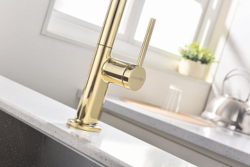 Смеситель для кухни Paulmark Neo Ne214419-G, золото