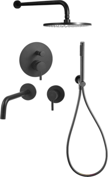 Комплект для ванной Paffoni Light KITLIG015NO006 С ВНУТРЕННЕЙ ЧАСТЬЮ, черный