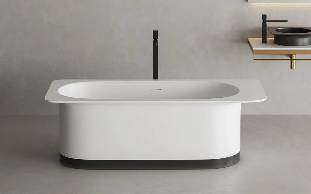 Ванна из искусственного камня Salini Ninfea S-Stone 180x80 см, отдельностоящая, матовая белая, со сл Sancos — официальный сайт