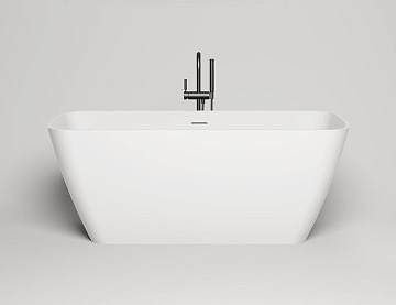 Ванна из искусственного камня Salini Agata S-Sense 180x80 см, отдельностоящая, белая, со сливом-пере