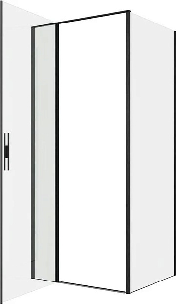 Душевой уголок Allen Brau Priority 90x80, профиль черный браш, стекло прозрачное