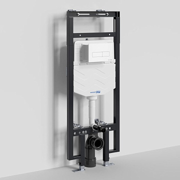 Система инсталляции для унитазов Wasserkraft Dinkel 58TLT.010.ME.WM03, с кнопкой смыва матовой белой