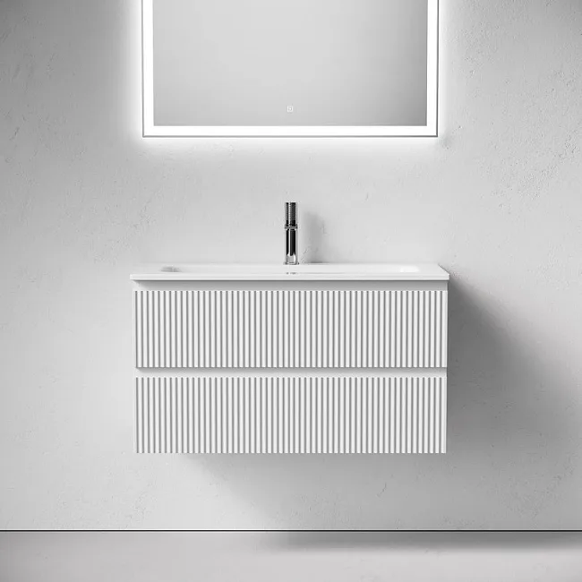 Тумба с раковиной Sancos Snob R 90 подвесная, bianco, раковина СN7019 Sancos — Оригинал