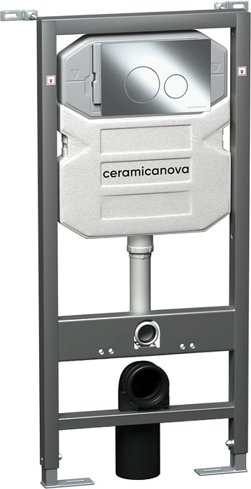 Система инсталляции для унитазов Ceramicanova Envision Round CN1001CH, кнопка хром