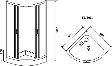 Душевой уголок Timo TL-8001R Romb Glass с поддоном