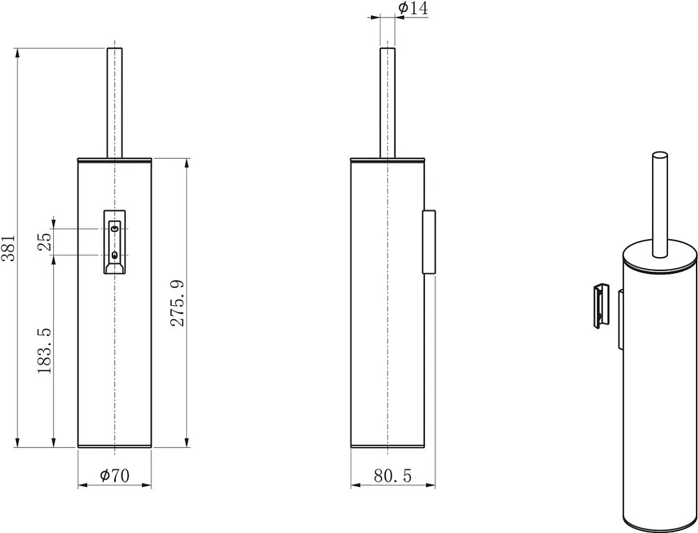 Ершик Wonzon & Woghand WW-V4601-BG брашированное золото Sancos — официальный сайт