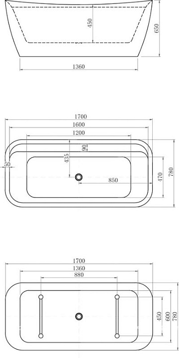 Отдельностоящая ванна Allen Brau Infinity 2 170x80 см, 2.21002.20