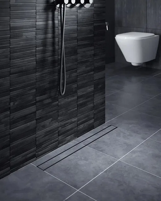 Душевой трап (лоток) Timo Drain Systems DS230209/03 900 двусторонняя панель plate под плитку, черный Sancos — Оригинал