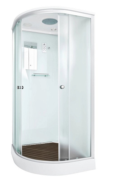 Душевая кабина DTO D09S 90х90, с электрикой, профиль хром, стекло матовое