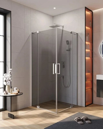 Душевой уголок Cezares Slider AH 2 90/100-100/110 Grigio Cr профиль хром, стекло серое