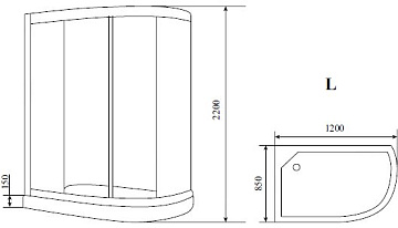 Душевая кабина Timo Standart T-1102 L, с сиденьем