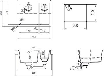 Мойка кухонная Schock Soho 60 Plus (N-150) Cristadur поларис