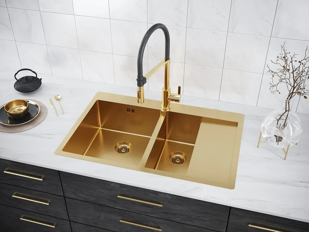 Мойка кухонная Paulmark Kroner PM227851-BGL брашированное золото L Sancos — официальный сайт
