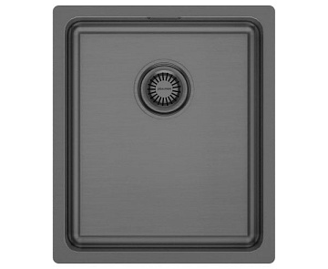 Мойка кухонная Paulmark Vista PM904438-GM, вороненая сталь