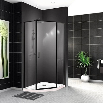 Душевой уголок BelBagno Uno 195 P 1 90 C Nero профиль черный, стекло прозрачное