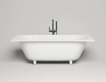 Ванна из искусственного камня Salini Ornella Axis S-Stone 180x80 см, встраиваемая, матовая белая, на