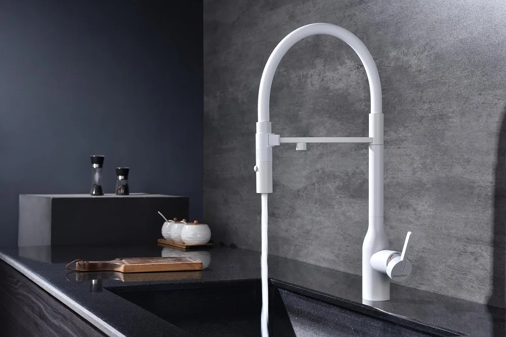 Смеситель для кухни Paulmark Magneto One Ma213188-WH белый Sancos — официальный сайт