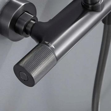 Душевая стойка Vincea Desire VSFS-1D0TGM, с термостатом, вороненая сталь