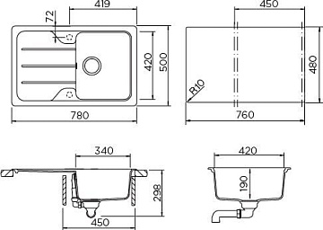 Мойка кухонная Schock Formhaus 45 D Cristalite неро