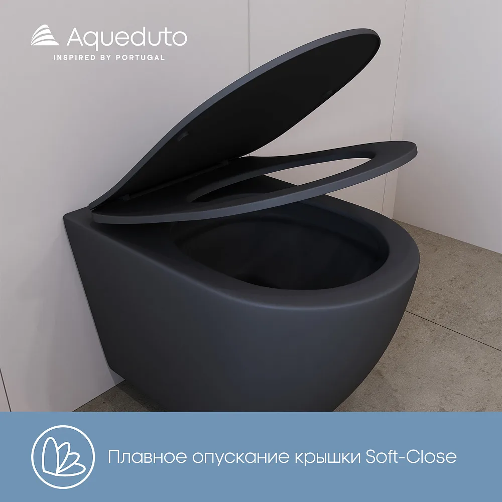Унитаз подвесной Aqueduto OVO Tornado OVOT2140 черный матовый Sancos — официальный сайт
