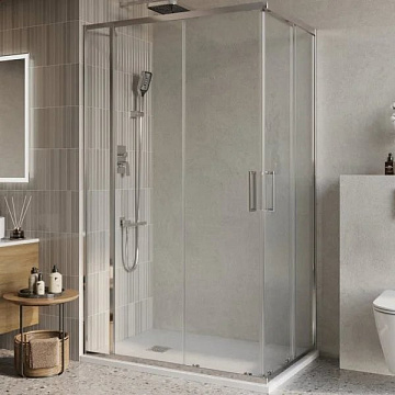 Душевой уголок BelBagno Luce AH-21-145/90-C-Cr профиль хром, стекло прозрачное