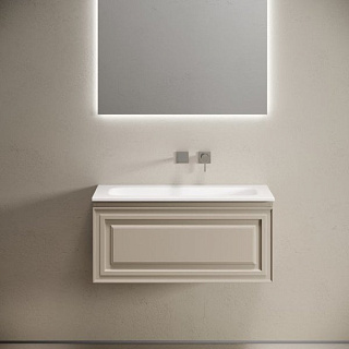 Тумба с раковиной Sancos Very 90 подвесная, beige soft, раковина СN7019wx