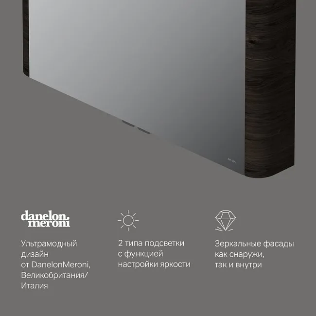 Зеркало-шкаф AM.PM Sensation 100 табачный дуб Sancos — Оригинал