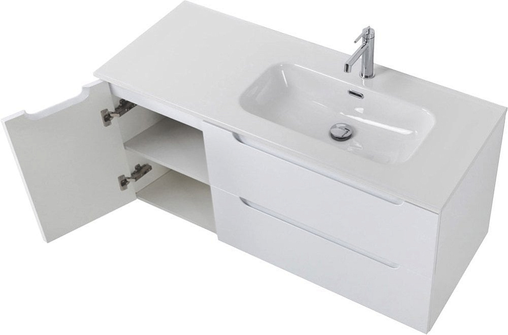Тумба под раковину без столешницы BelBagno Etna 120 R 2 ящика, дверца, bianco lucido