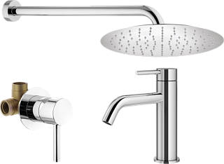 Комплект для ванной Plumberia Selection Ixo KITXO01CR53 С ВНУТРЕННЕЙ ЧАСТЬЮ, хром