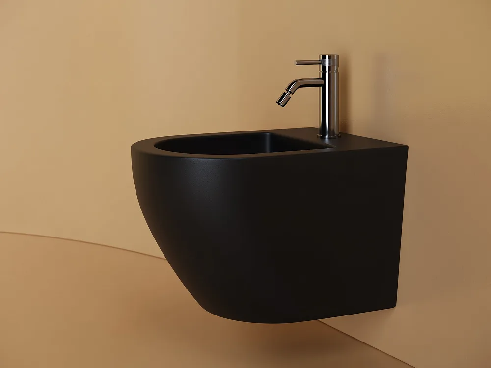 Биде подвесное Ceramicanova Uno CN11002MB черный матовый Sancos — официальный сайт