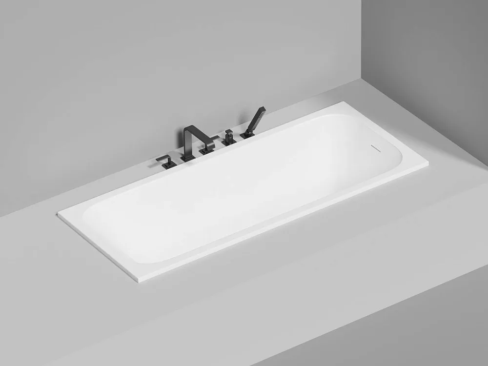 Ванна из искусственного камня Salini Orlanda Kit 170x70 см, встраиваемая, белая, со сливом-переливом Sancos — официальный сайт