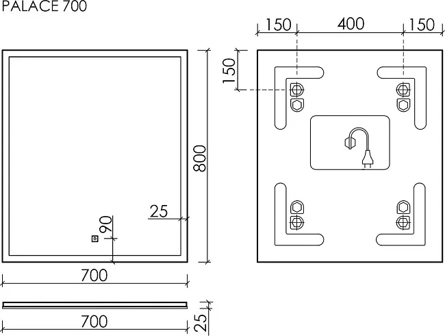 Зеркало Sancos Palace PA700 70 см Sancos — Оригинал