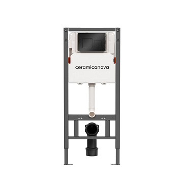 Система инсталляции для унитазов Ceramicanova Balance CN121002MB, кнопка Square матовый черный