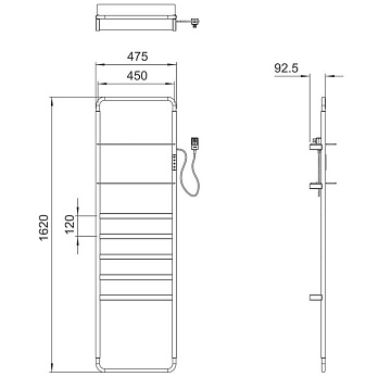 Полотенцесушитель электрический Wonzon & Woghand WW-A205-BR брашированный никель