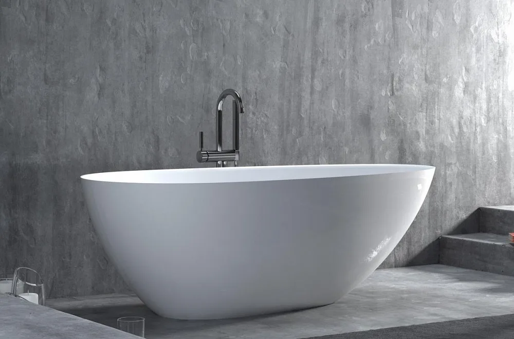 Ванна из искусственного камня Salini Paola In S-Stone 170x80 см, отдельностоящая, матовая белая, ова Sancos — официальный сайт