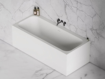 Ванна из искусственного камня Salini Orlanda S-Stone 170x80 см, встраиваемая, матовая белая, на ножк