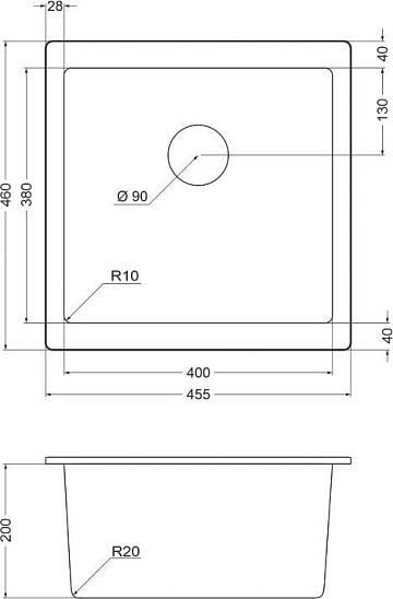Мойка кухонная Emar Quartz EMQ-1455.P Алмаз