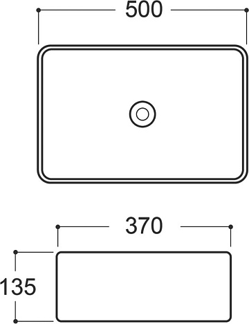 Накладная раковина Aqueduto Espiral ESP0410 50 см белая глянцевая